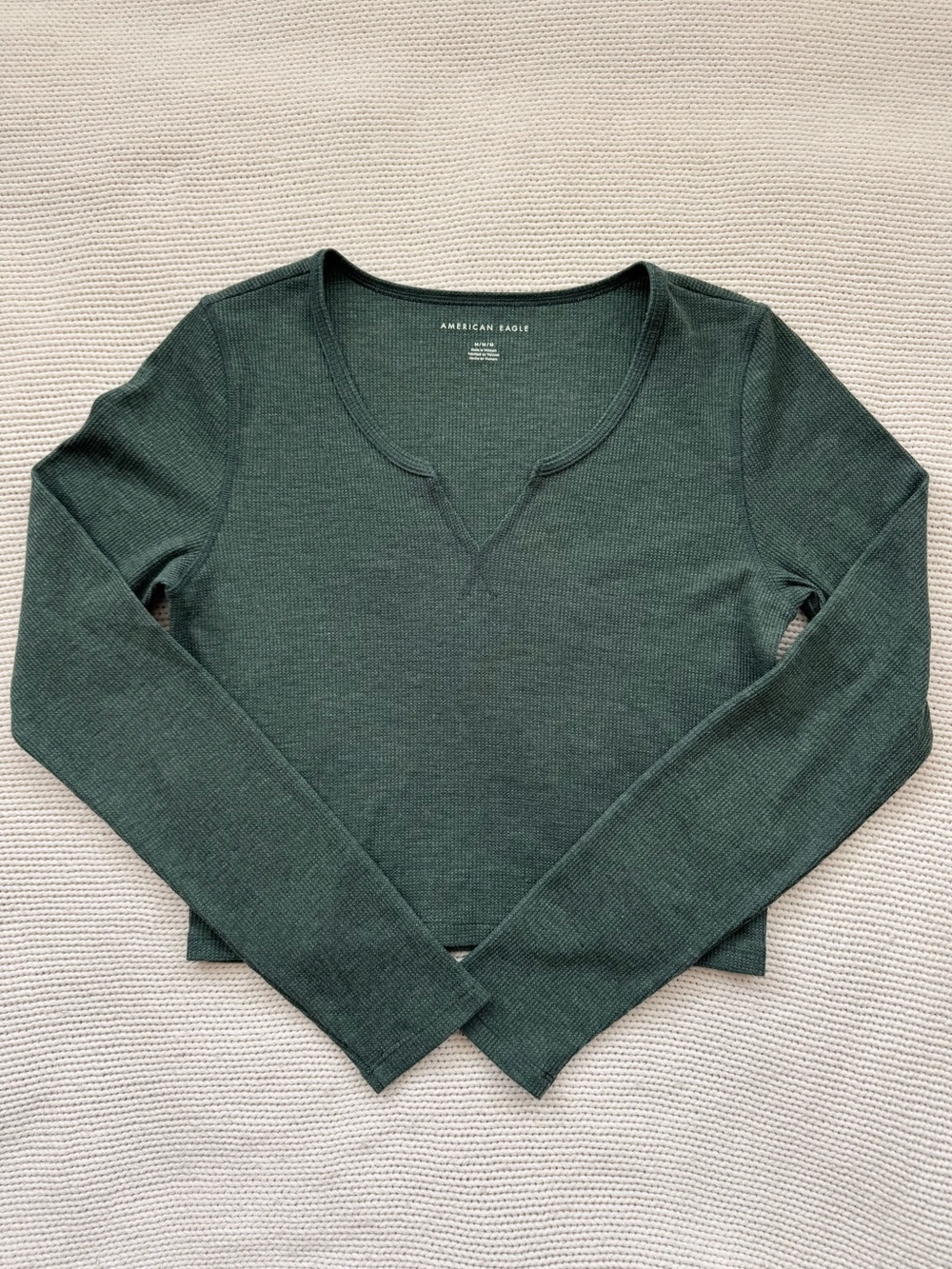 American Eagle Long Sleeve Waffle Tee